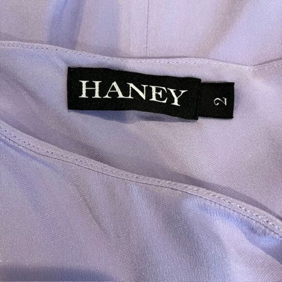 HANEY Marta Asymmetrical Wrap Dress One Shoulder Lavender Lilac Purple Size 2 - Picture 6 of 14
